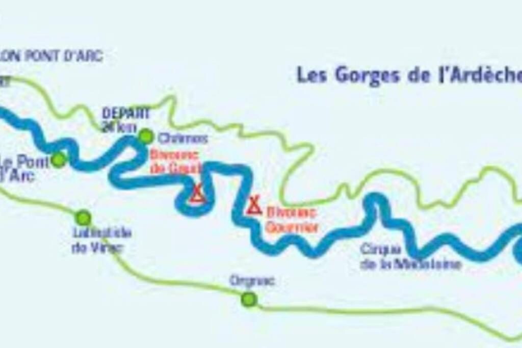 Vila La O'Liso Gorges De L'Ardeche Salavas Exteriér fotografie